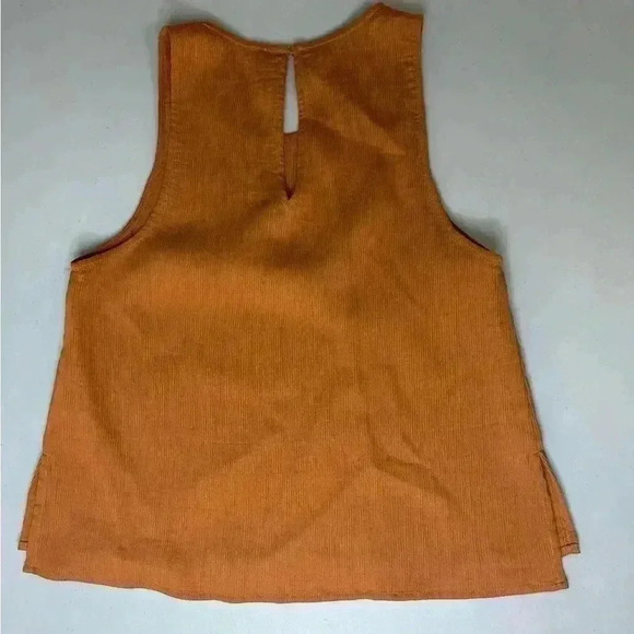 ASTR Berlin Too Apricot Orange Blouse Keyhole Back Sz XS - Picture 3 of 5